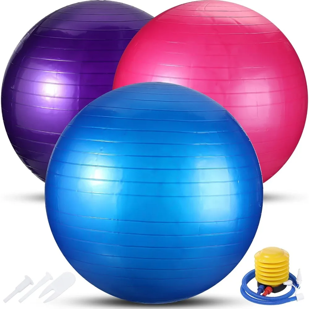 Pilates Yoga Pregnancy - 3 Piece Inflatable Yoga Exercise Ball