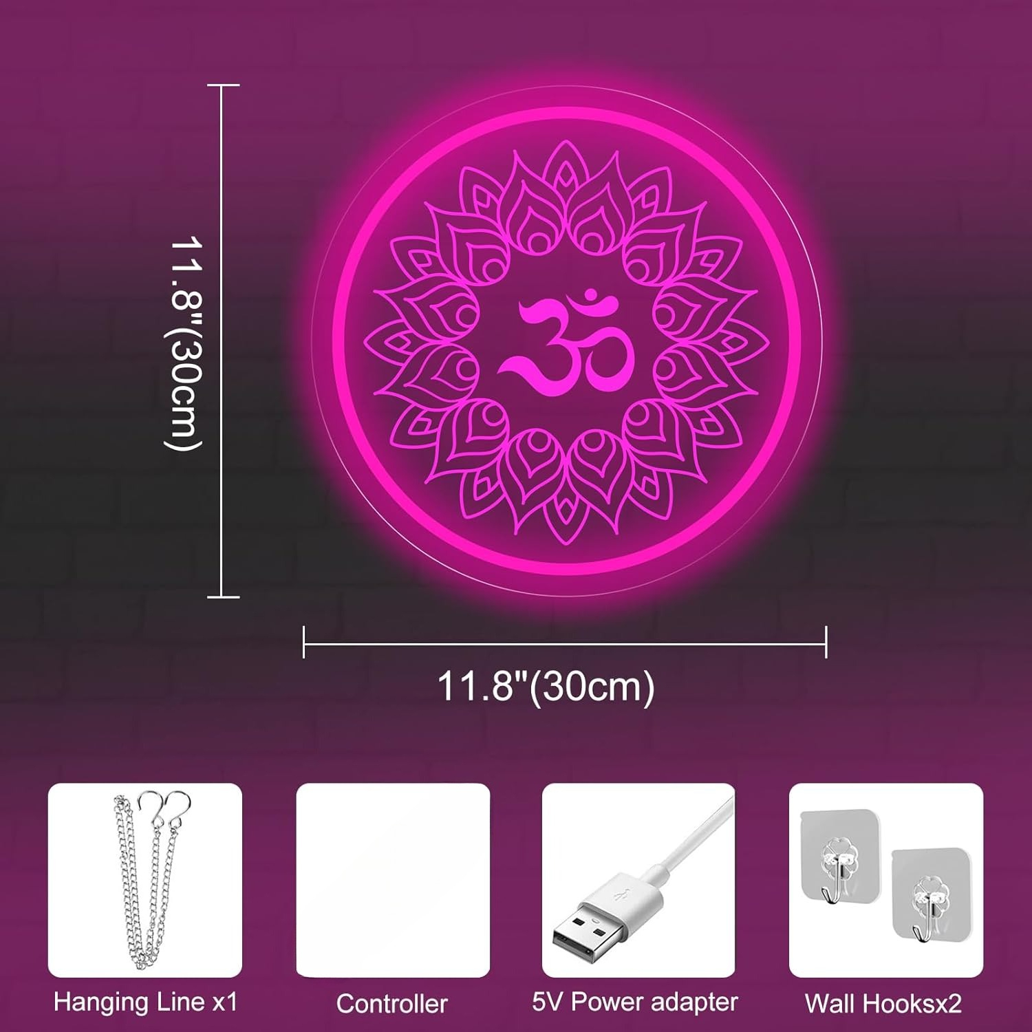 Om Mandala Neon Sign USB Power - огляд і ціна Pilates Yoga Gifts