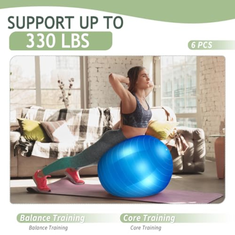6 Pack Exercise Ball Bulk Infl - огляд і ціна Pilates Yoga Pregnancy