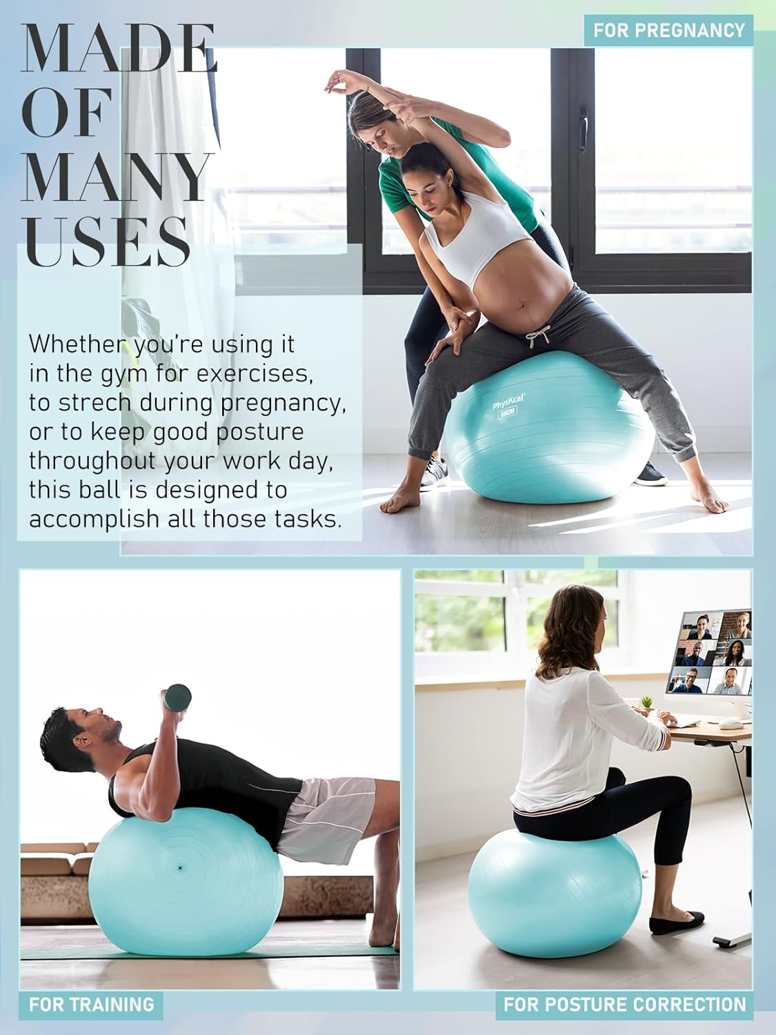 Yoga Ball for Exercise with Sm - огляд і ціна Pilates Yoga Pregnancy