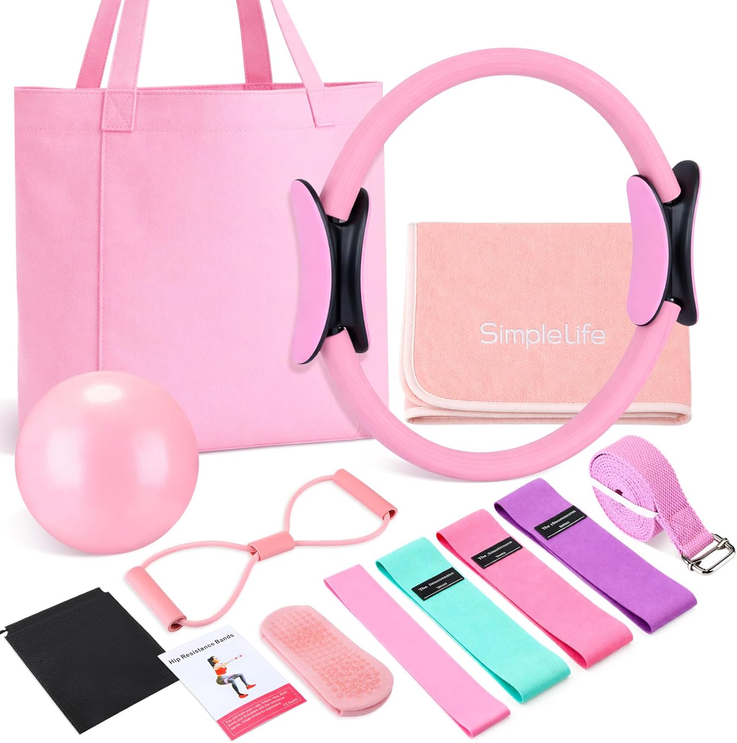 11 Pcs Pink Yoga Accessories S - огляд і ціна Pilates Yoga Gifts
