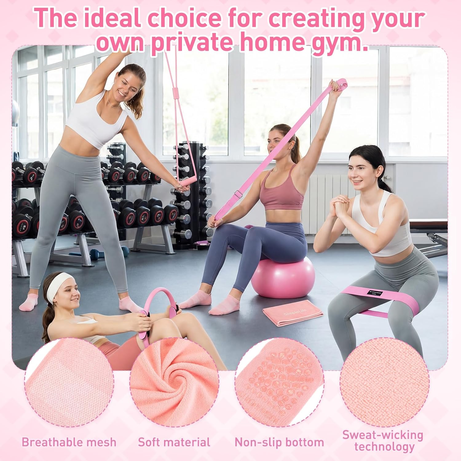 11 Pcs Pink Yoga Accessories S - огляд і ціна Pilates Yoga Gifts