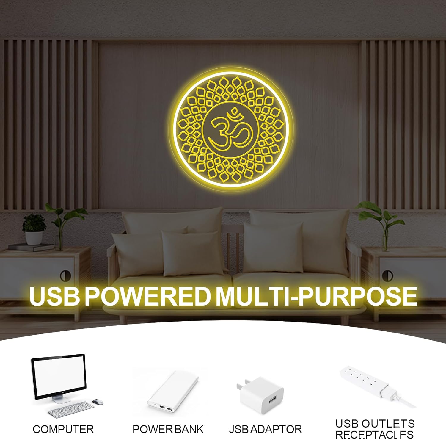Om Buddha Neon Sign USB Powere - огляд і ціна Pilates Yoga Gifts