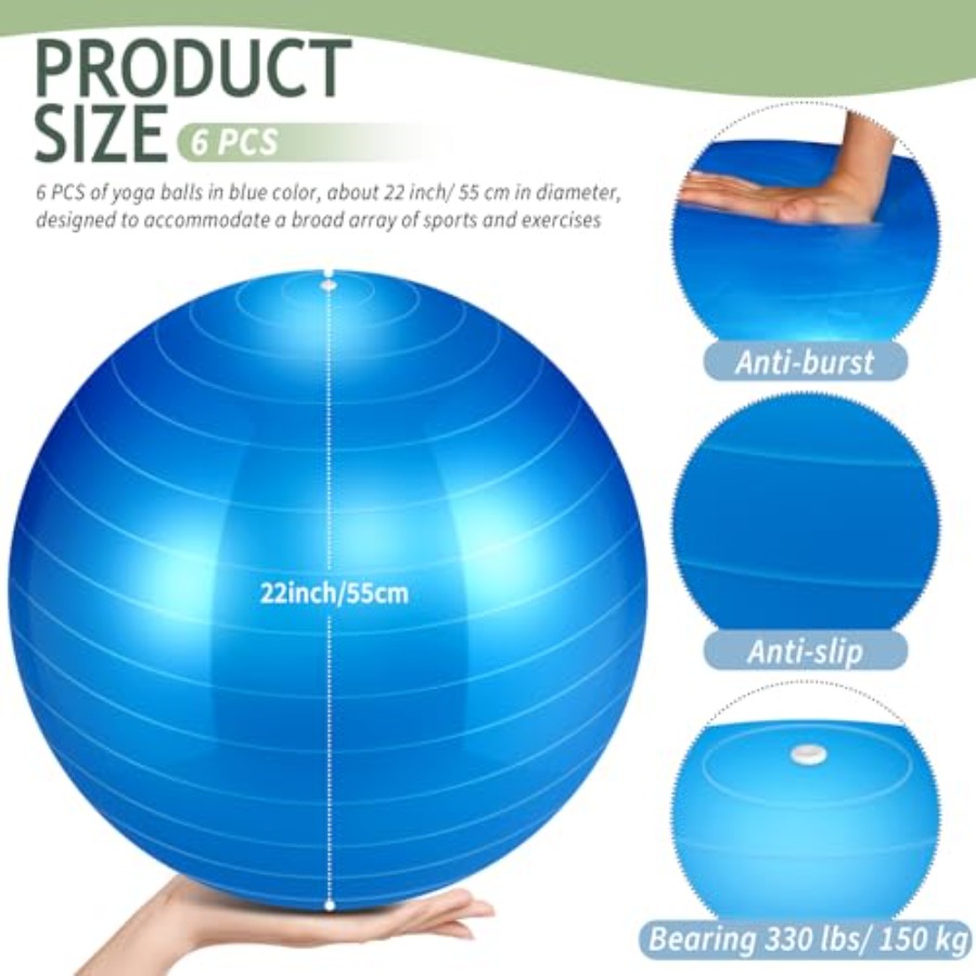6 Pack Exercise Ball Bulk Infl - огляд і ціна Pilates Yoga Pregnancy