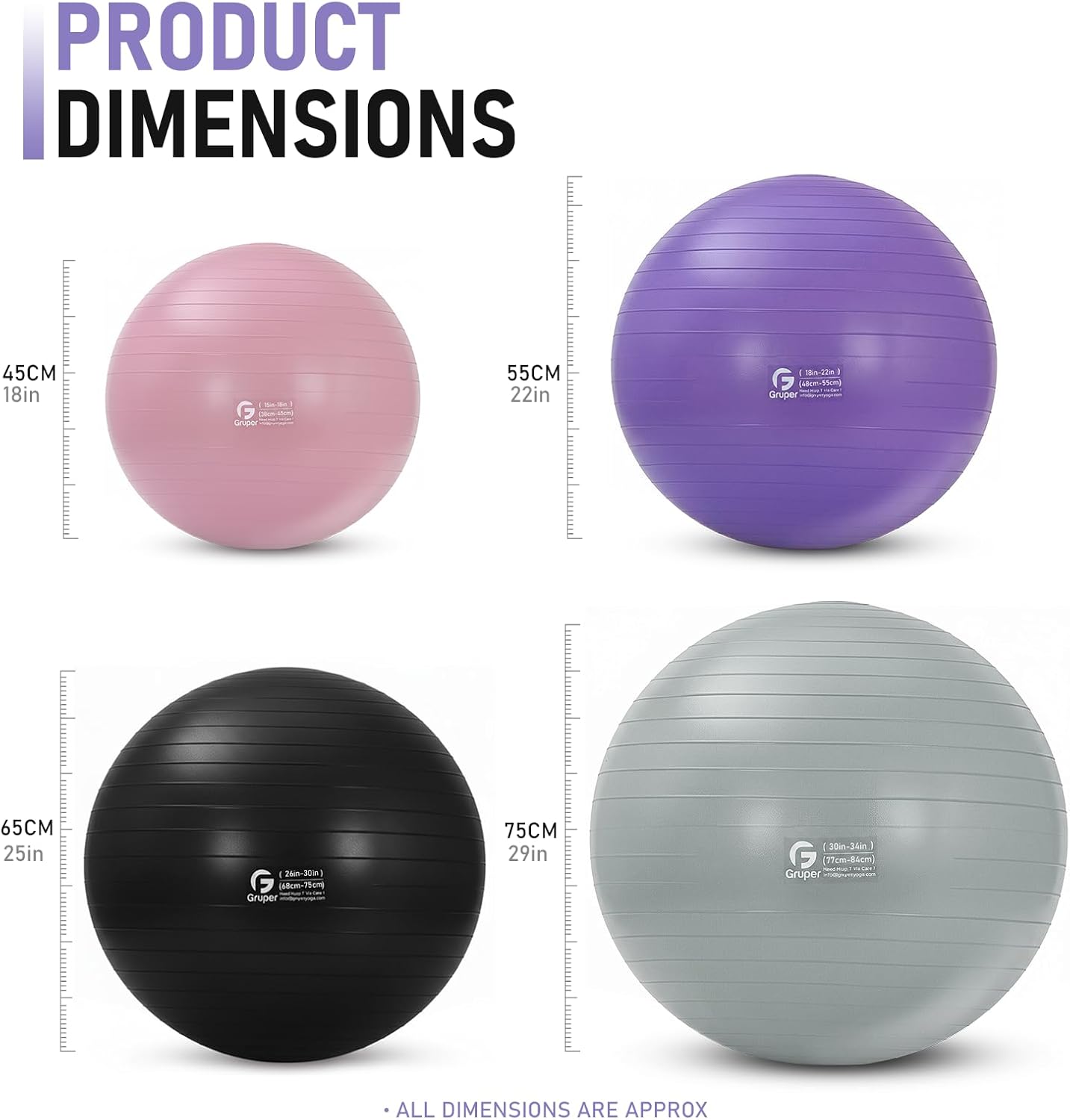 Yoga & Pilates Ball, 4 Sizes 1 - огляд і ціна Pilates Yoga Pregnancy